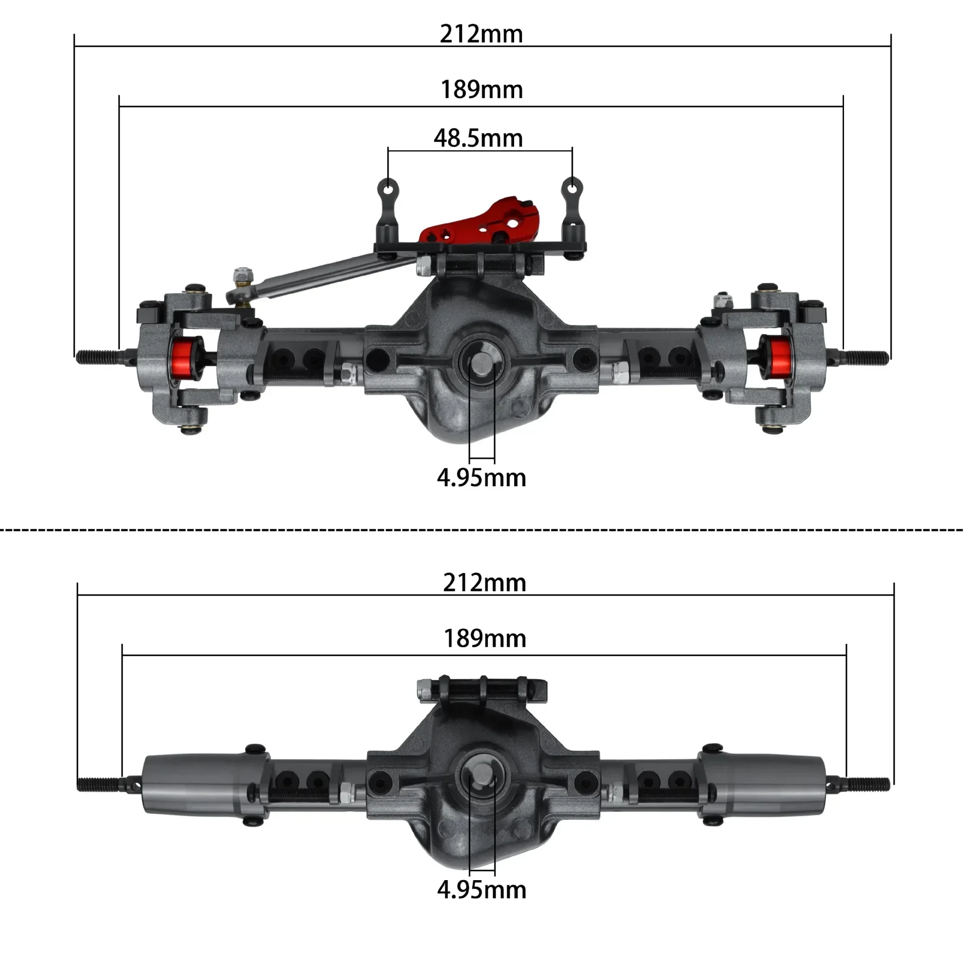 Metalowa tylna oś przednia CNC z podstawą serwo dla samochód zdalnie sterowany RC oś samochodu SCX10 RC4WD D90 części zamienne