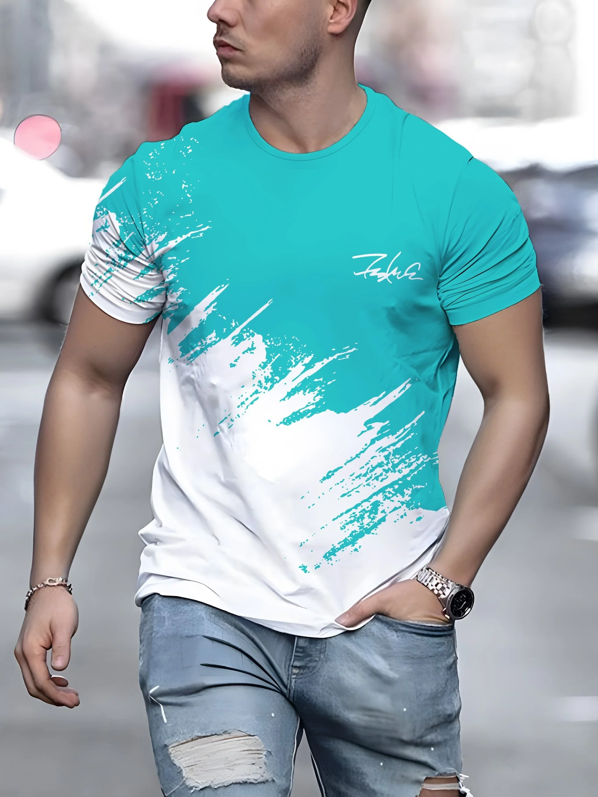 

Round neck short-sleeved T-shirt men's street sports tops,children's clothing, parent-child clothing,soft breathable,summer wear