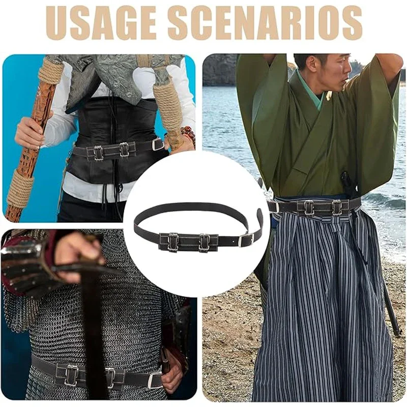 حزام السيف للرجال للحفلات التنكرية، حزام السيف الشرير، ملحقات حزام الكتف من جلد البولي يوريثان