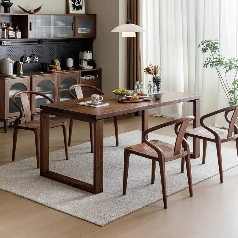 Household Solid Wood Rectangular Dining Table Light Luxury Office Table Conference Table