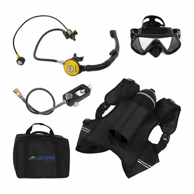 DCCMS DS‑2000 2L Oxygen Tank Diving Equipment Mini Scuba Tank Oxygen Cylinder Set with Diving Goggles