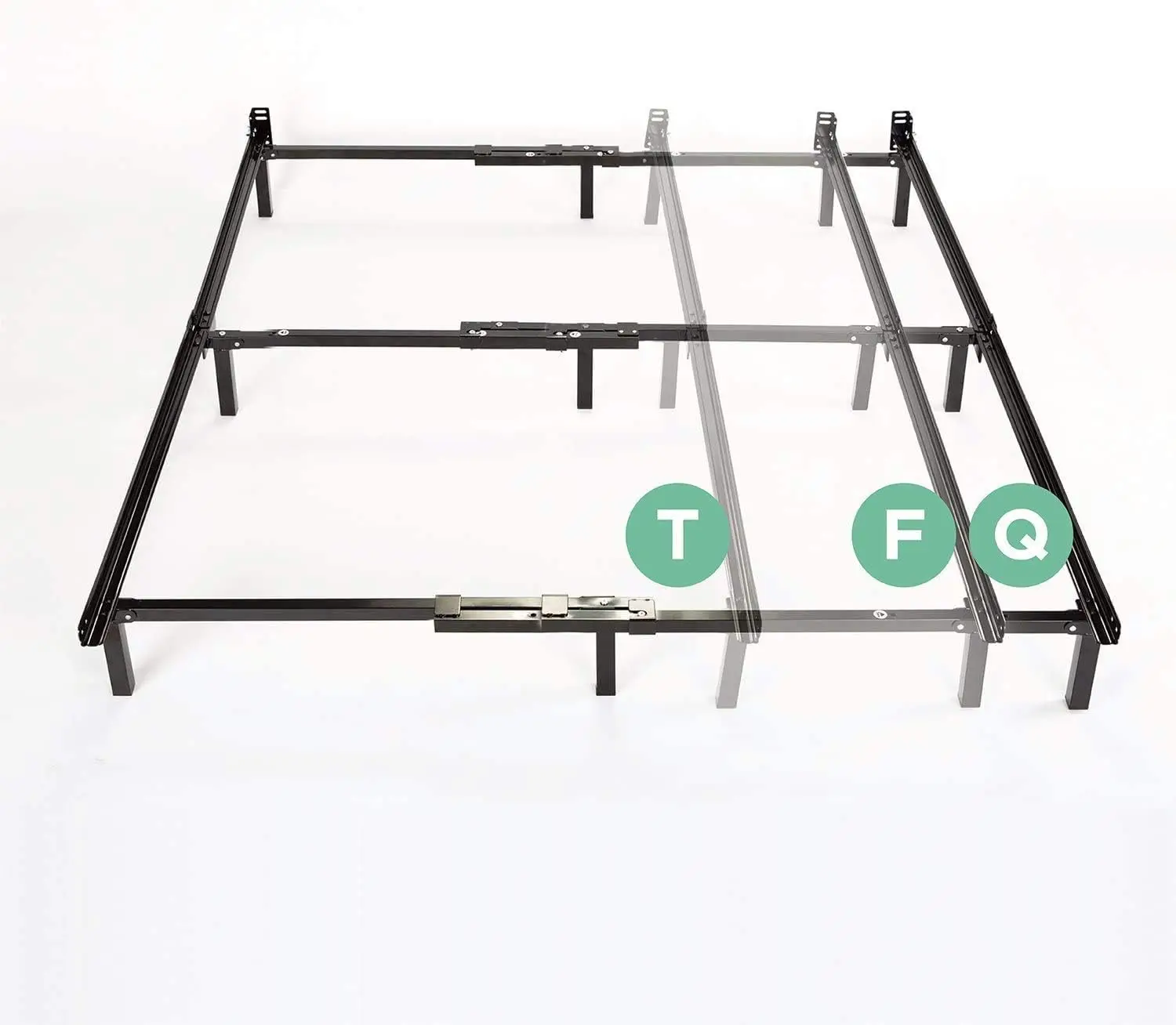 

ZINUS Compack Metal Adjustable Bed Frame, 7 Inch Support Bed Frame for Box Spring and Mattress Set, Twin/Full/Queen, Black