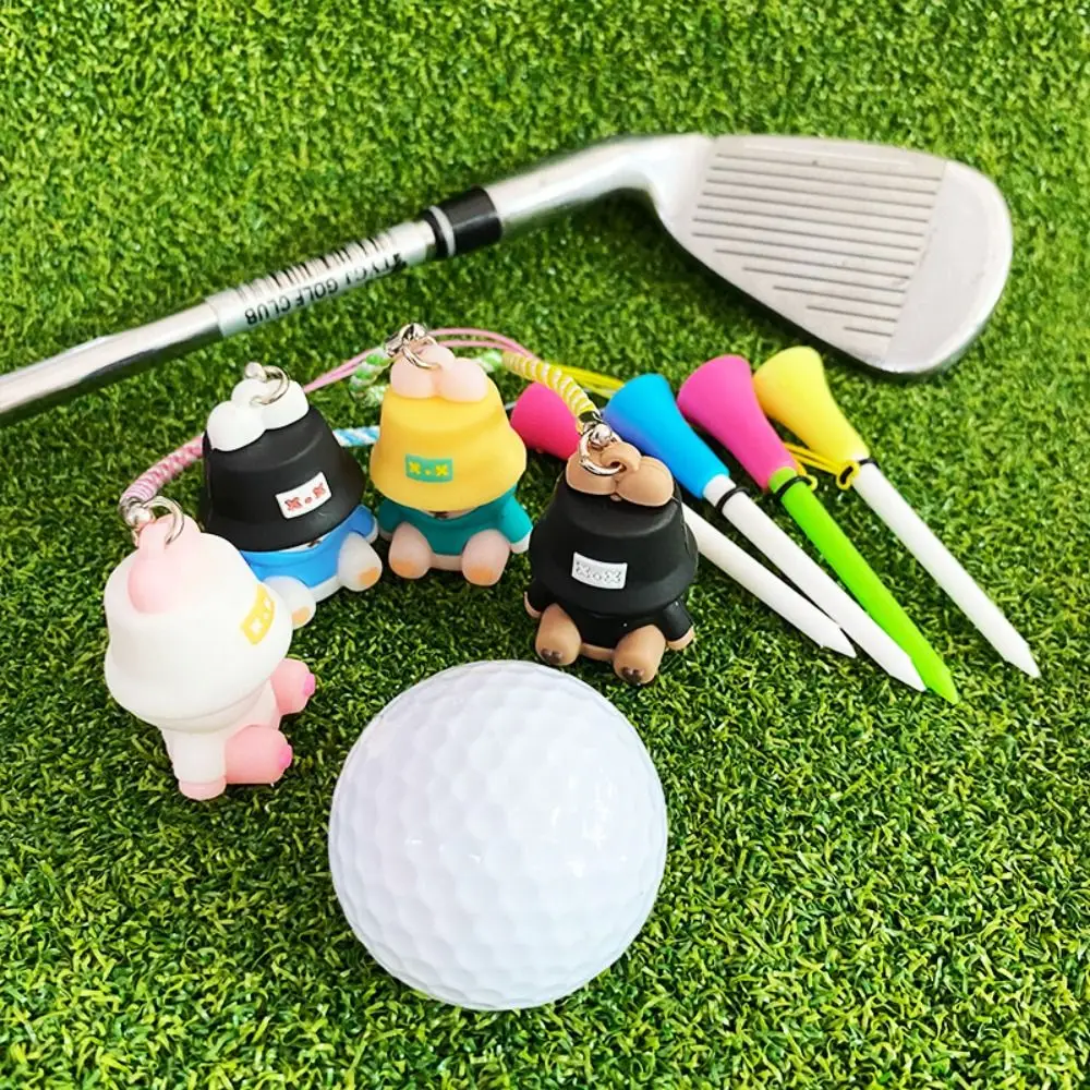 Plastic Cartoon Golf Rubber Tees Recyclable Replacement Fisherman's Bear Golf Tee Portable Ball Holder Golf Novelty Shape Tees