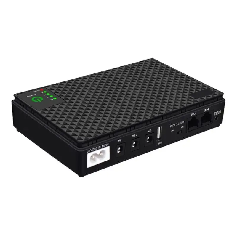 Small UPS Backup Power Supply 10400mah/8800mah DC12V for Routers and Modems Uninterruptible Power Supply Auto Switching