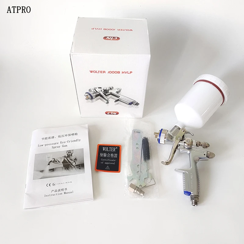 WOLTER 1000B HVLP Spray Gun 1.3mm Stainless Steel Nozzle 600cc High Quality Professional Sprayer Paint Airbrush For Car Paintin