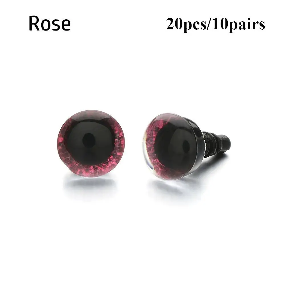 20pcs/10pairs 8 Colors Eyes Crafts Eyes with Washer 10mm Glitter Crystal Eyes Plastic Bear Animal Accessories