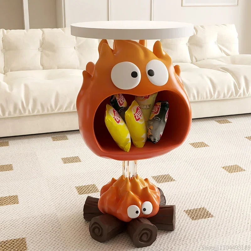 Large Light Luxury Flame TV Cabinet Sofa Next To The Living Room Floor Snack Shelf Decorations To Move Gifts