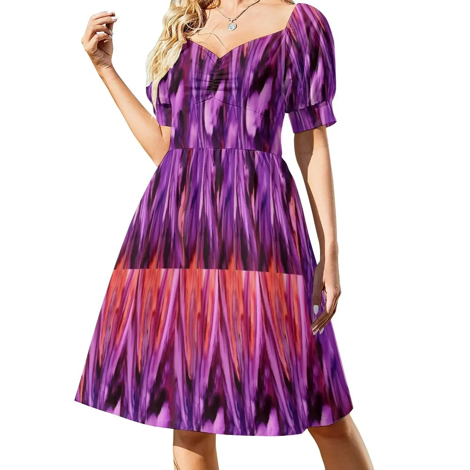 

Purple and Orange Short-Sleeved Dress summer woman dress 2025 sexy short dresses daring Dress