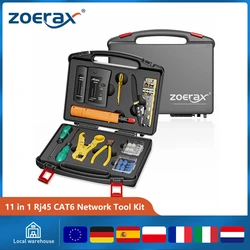 ZoeRax RJ45 CAT6 Crimp Tool kit Network Tool Kit Pass Through Crimper RJ45 Crimping Tool Cable Tester Punch Down Tool Stripper