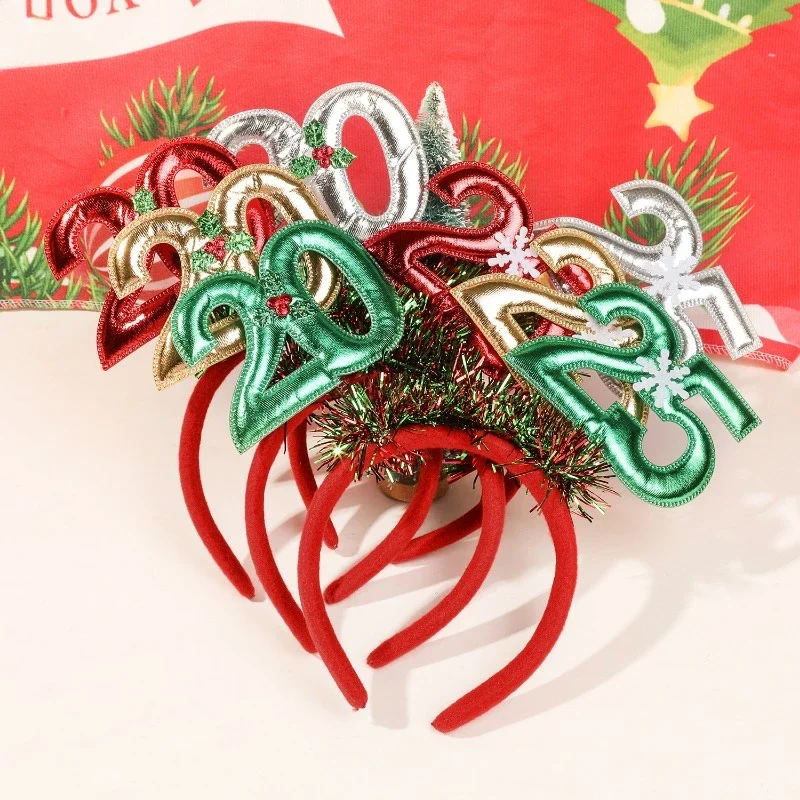 New Year 2025 Letter Hair Hoop happy New Year's Eve Festival Party Decoration Headband Christmas Party Headwear for Kids Adults