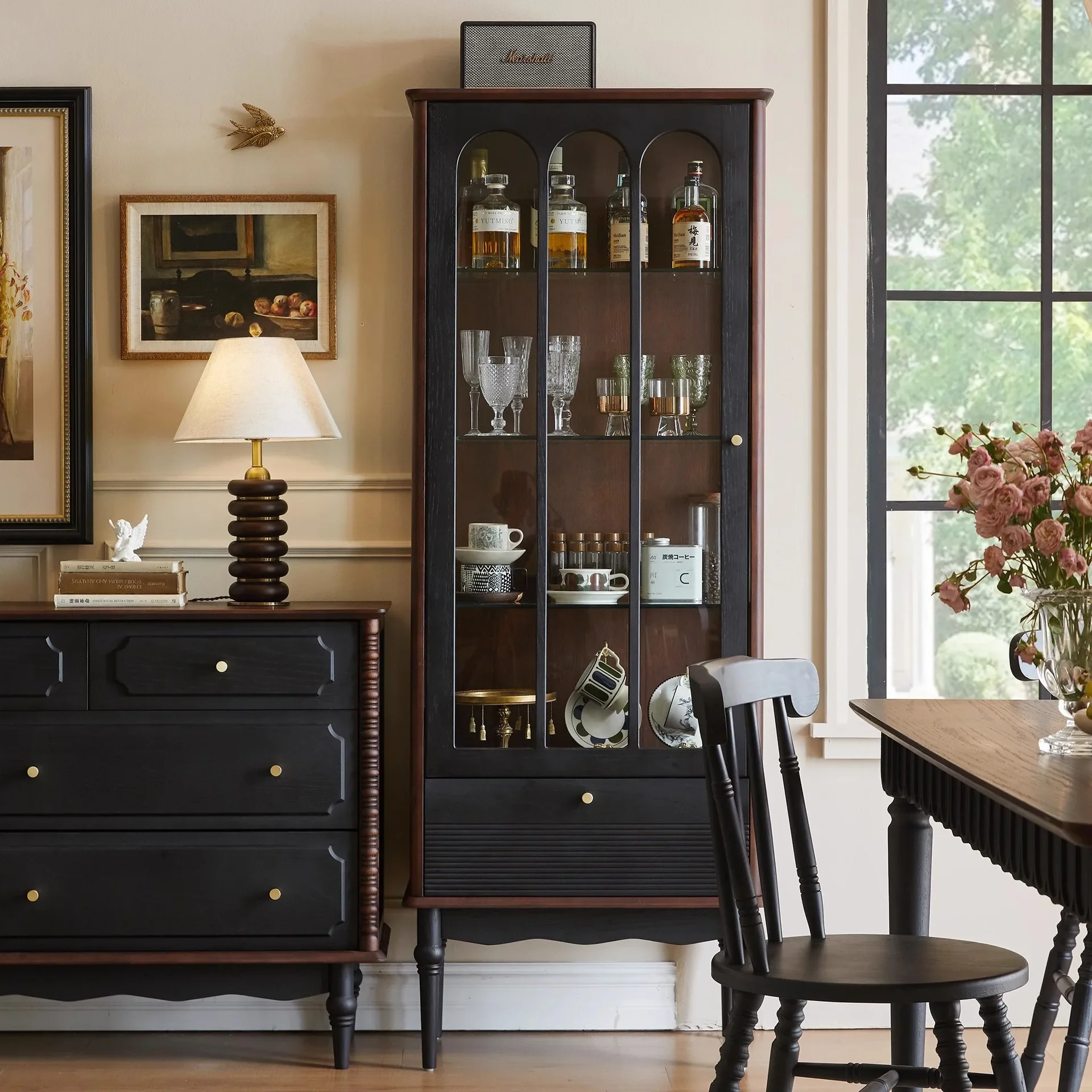 0423 Brian Display Cabinet Bookcase Wine cabinet