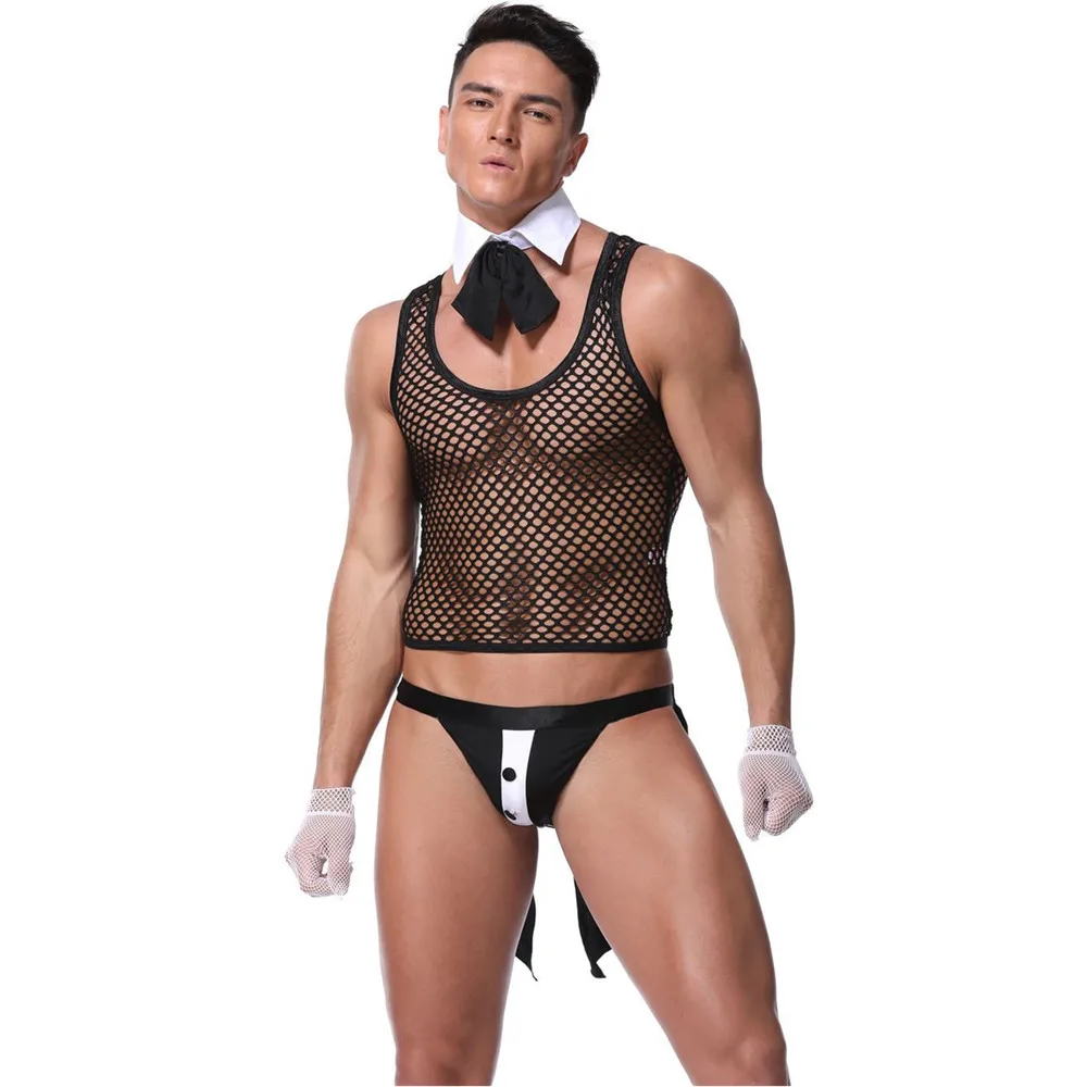 Sexy roupa interior masculina uniformes eróticos polícia garçom médico roleplay trajes pornô boate roupa marido data lingerie conjunto