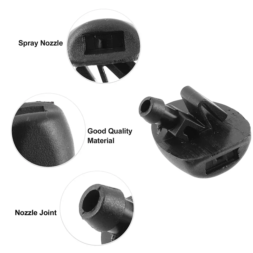 2Pcs Car Wiper Washer Nozzles Black Car Front Windscreen Wiper Water Washer Jet Nozzles For 407 206 C2 C5 6438Z1 Front Parts