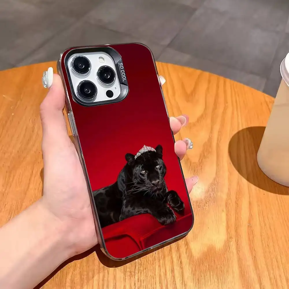 Fierce B-Black J-Jaguar  Phone Case For iPhone 17,16,15,14,13,12,11 Plus,Pro Max,XS,Colorful Silver Black Cover