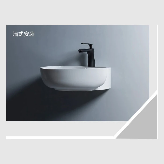 Wall-Mounted Wash Basin Small Apartment Washbasin Small Size Sink Balcony Simple Mini Wall-Hung Basin Ceramic Basin