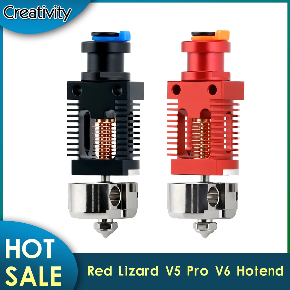 

3D принтер Hotend Red lisnail V5 Pro V6 Hotend Собранный Bi-Metal HeatBreak Copper Hotend для Ender 3 Ender-3 V2 CR10 CR10S