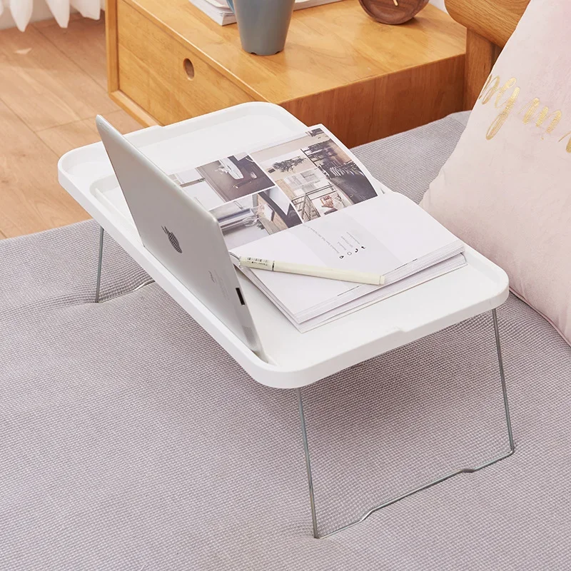 Simple Folding Plastic Computer Table Creative Eating Tray Lazy Dresser Small Dining Table for Home Office