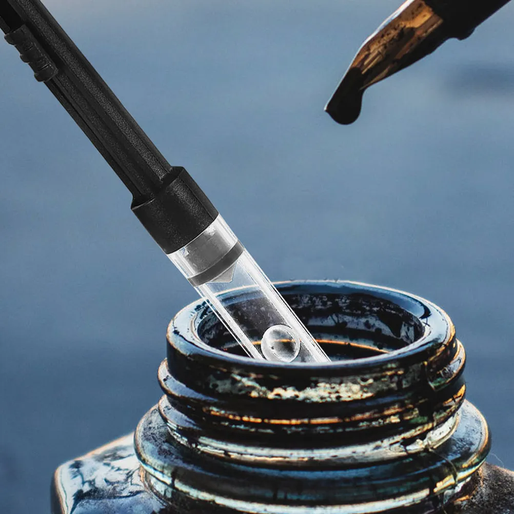 

12Pcs Compact Fountain Pen Ink Absorber Tubes 3.4mm Standard Converter with Piston Mechanism Quick Refill Portable Ink Auxiliary