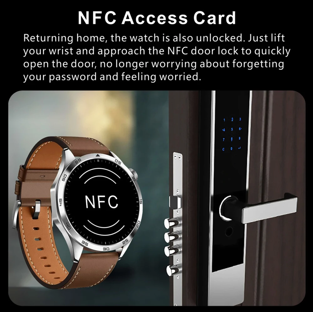 بلوتوث دعوة الساعات الذكية الرجال 1.62 ''HD شاشة البوصلة Smartwatch 400mHa NFC الرياضة اللياقة البدنية مقاوم للماء الصحة النوم AI صوت