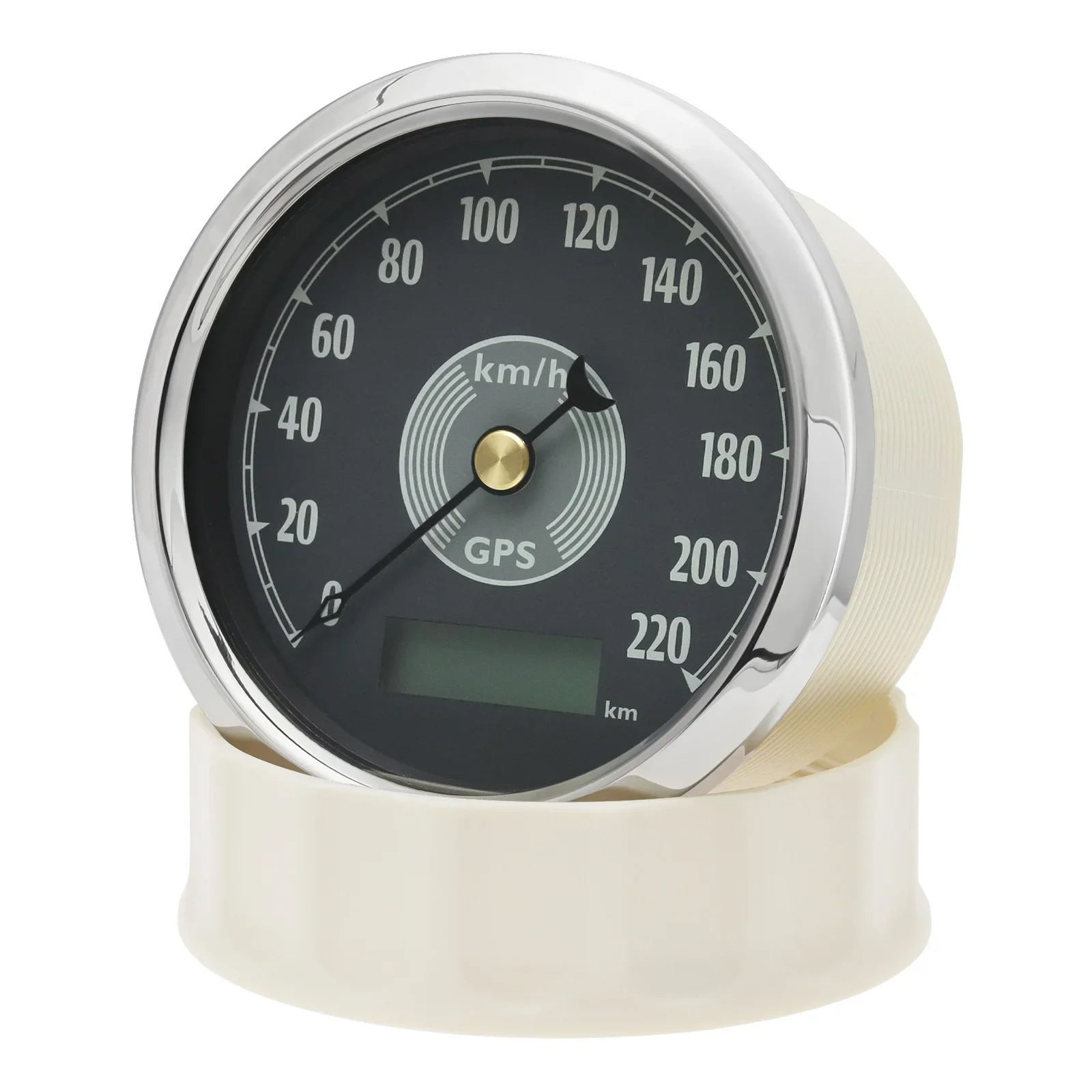 التصميم الرجعية 85 مللي متر GPS عداد السرعة مع هوائي LED 0 ~ 220KMH ، 0 ~ 220MPH سرعة متر SUS316 لسيارة قارب يخت 12V24V مخصص