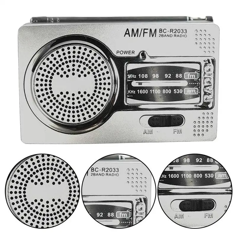 Caliente BC-R2033 Mini Radio AM FM Radio portátil con pilas la mejor recepción más duradera para correr caminar caja de sonido en casa