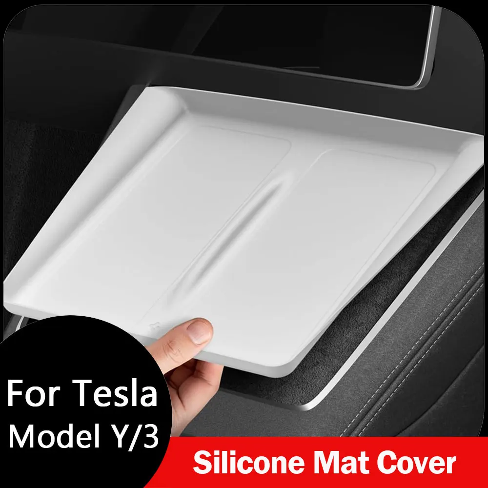 Ultradünnes Kabelloses Ladepad [Ungehindertes Laden] Schützende Silikonmatte für Tesla Model Y Juniper Model 3 2026