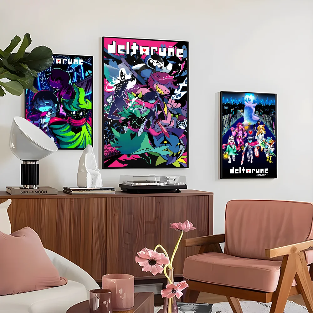 Deltarune Game Poster Self-adhesive Art Waterproof Paper Sticker Coffee House Bar Room Wall Decor