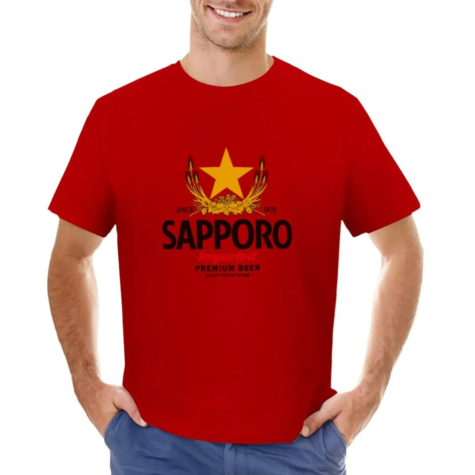 

Sapporo T-Shirt summer tops anime clothes Short sleeve tee fitted t shirts for men