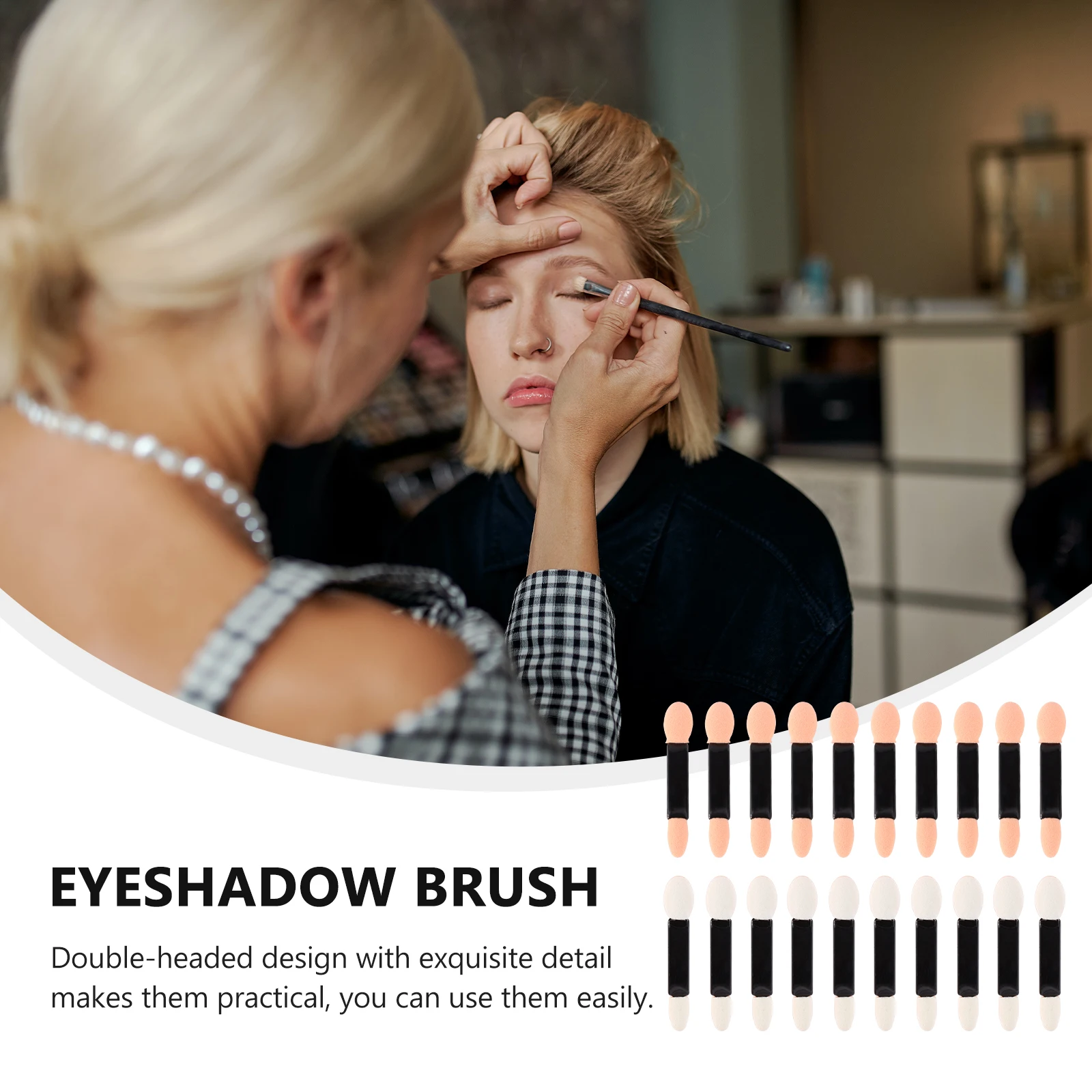 

20pcs Eyeshadow Brush Kit Disposable Makeup Brush For Women Small Lightweight Aluminum Cotton Travel Party Festival Daily Use