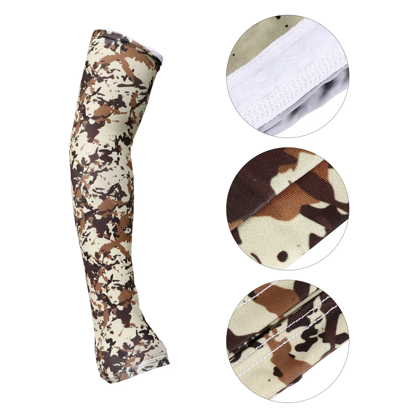 

1 Pair Sun Protection Arm Sleeves Camouflage Large Elasticity Silicone Anti-Slip Cooling Outdoor Sports Uv Protection Women