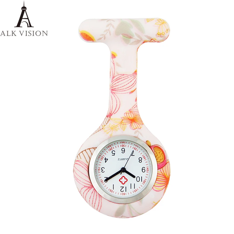 

ALK VISION Fashion Medical Nursing Watch Colorful Silicone Fob Pocket Watches Numerals Round Dial Nurse Clock 2020