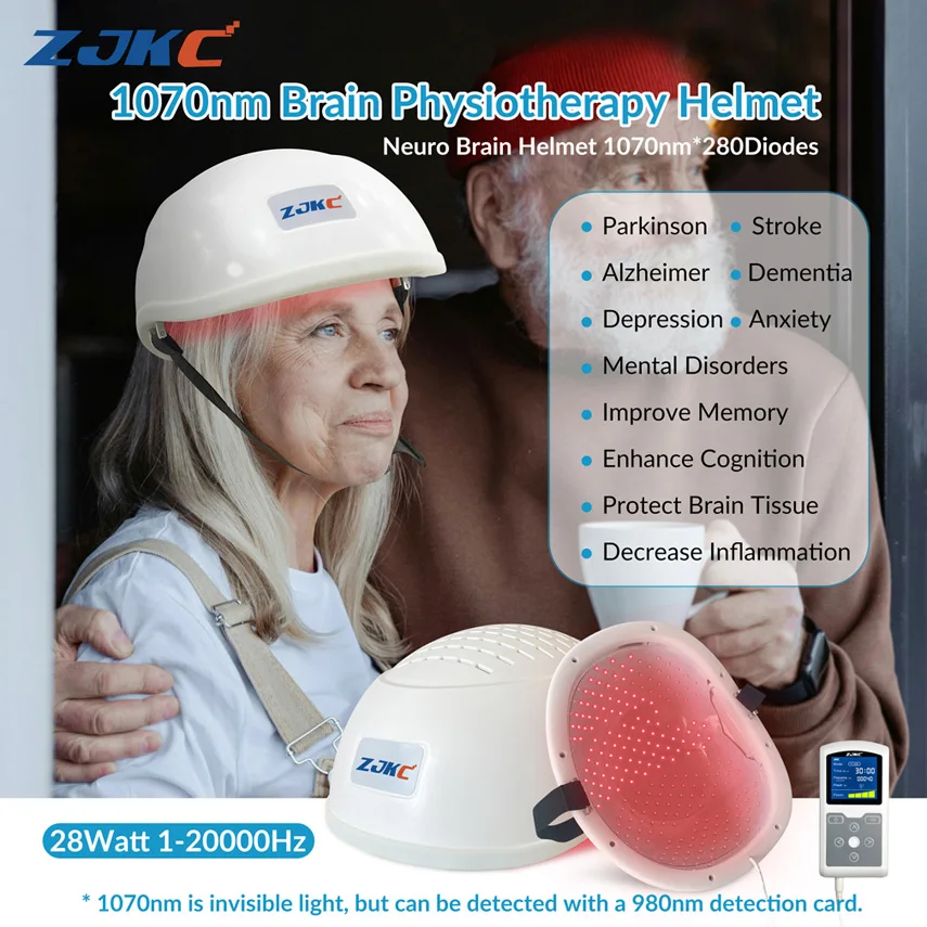 

ZJKC 1070nm Helmet Brain Stroke Treatment Led Near Infrared Red Light Photobiomodulation Therapy for Parkinson Depression