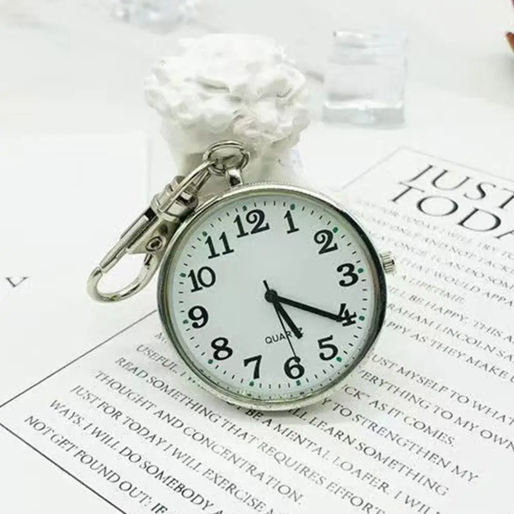 الطلب الكبير ساعات الجيب الكوارتز صغيرة مستديرة مضيئة النقاط الصدر الساعات كيرينغ الحد الأدنى تصميم ساعة جيب على مدار الساعة للامتحانات #3