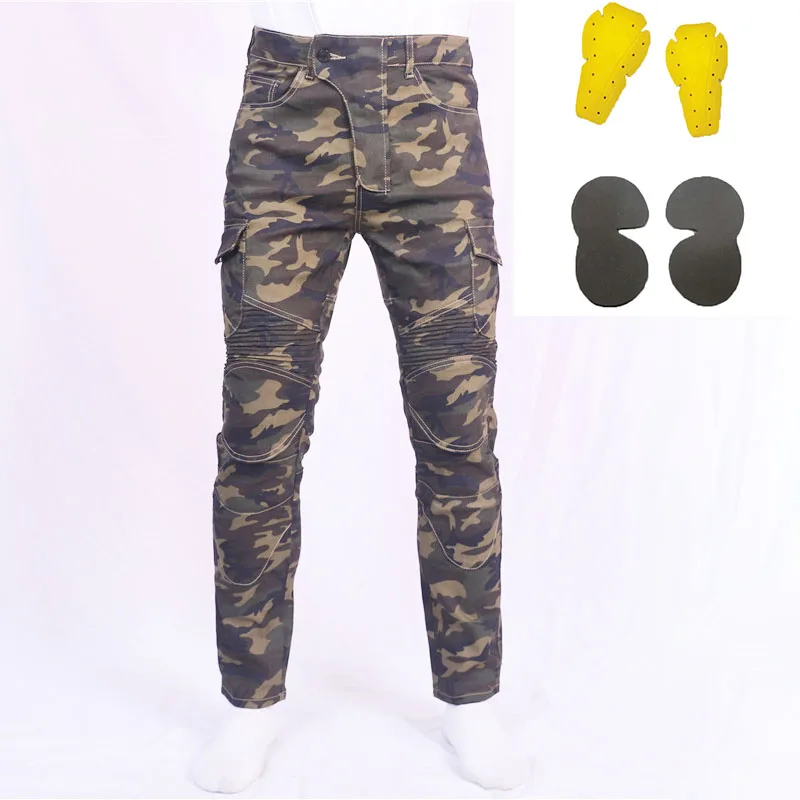 

Amikaji джунгли камуфляж для отдыха мужские мотоциклетные уличные джинсы для верховой езды снаряжение защитное снаряжение эластичные брюки для шоссейных гонок