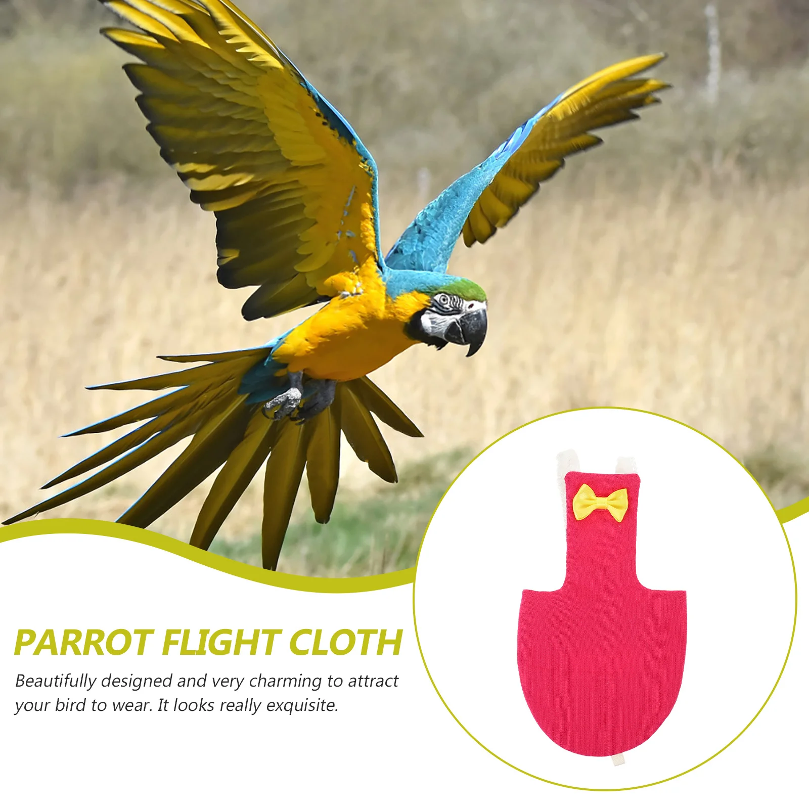 

Bird Diaper for Parakeets and Cockatiels Comfortable Breathable Flight Suit Reusable Parrot Nappy with Adjustable Strap Lovely