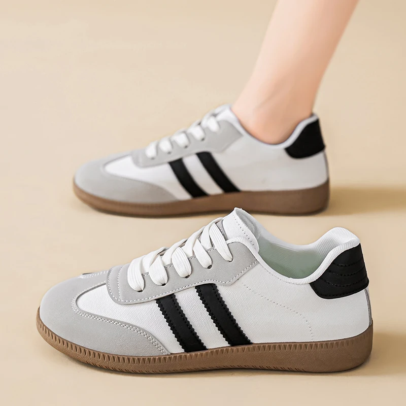 

Classic Round Toe Flat Female Women Sneakers Fashion Shoes Trend Casual Flats Female New Comfort White Vulcanized Platform Shoes