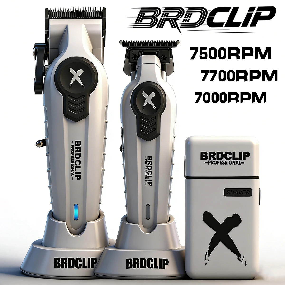 Фото Профессиональная машинка для стрижки волос BRDCLIP Classic Trimmer, электрическая бритва с керамическими и карбоновыми лезвиями, зарядная база, инструмент для парикмахеров, для мужчин