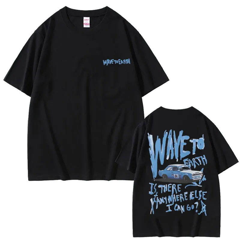 Korean Band Wave To Earth Double Sided Print Tshirt Men's Casual Oversized Short Sleeve Tshirt Men Women Hip Hop Fashion T Shirt