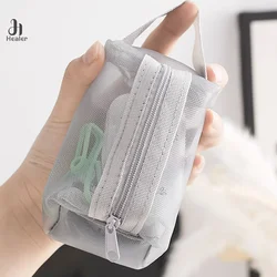 Mesh Cosmetic Bag Mesh Makeup Bags Transparent Mesh Zipper Pouch For Offices Travel Storage Bags Toiletry Bags Makeup Pouch