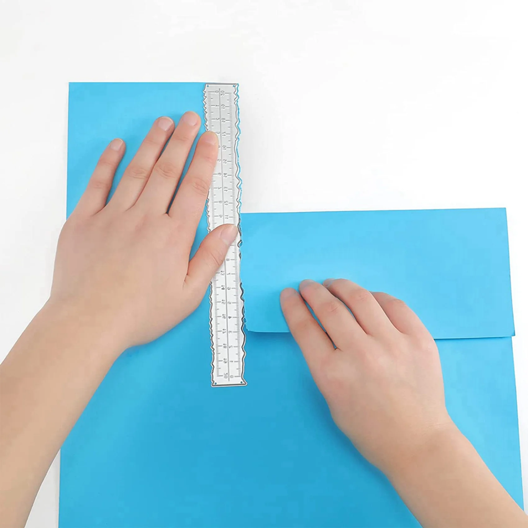 6 Pieces 8.4 Inches Metal Irregular Edges Ruler Edges Ruler For Card Making Scrapbooking Craft Decor School Office Tools