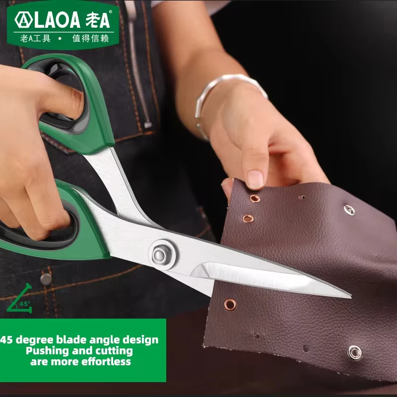 Laoa-multifunções Tesoura de Costura Industrial Tailor Scissors Ferramenta de Corte de Pano de Alimentos Cozinha Profissional Aço Inoxidável