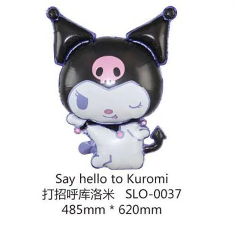 Набор воздушных шаров Sanrio Kuromi, милый мультяшный номер 1-9, украшение для дня рождения для девочек, реквизит, фиолетовый воздушный шар из фольги для душа, ролевые игры