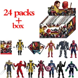 2-24pcs Anime Marvel Deadpool Blind Box Figure Action Figurine Doll Kits PVC Model Toys children Birthday Christmas Gift