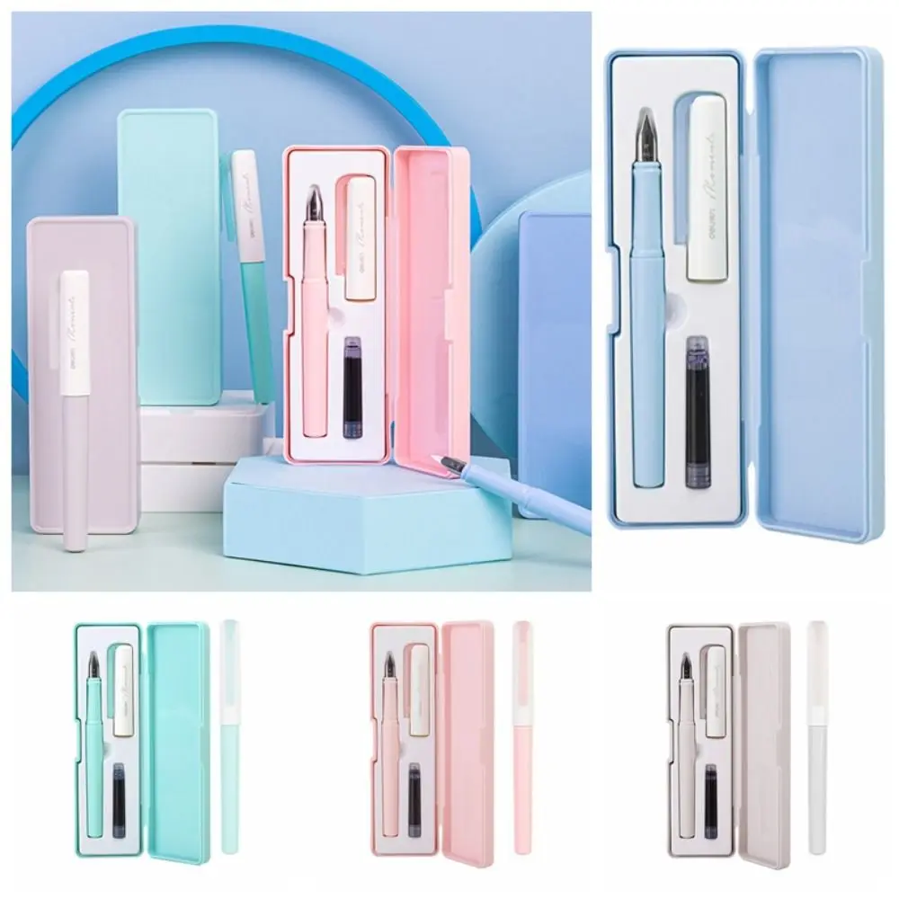 4 Color Smoothly Writing Boxed Fountain Pen Set Replaceable Ink 0.3-0.45mm Calligraphy Pen Set EF Pen Head Signature Pen Drawing