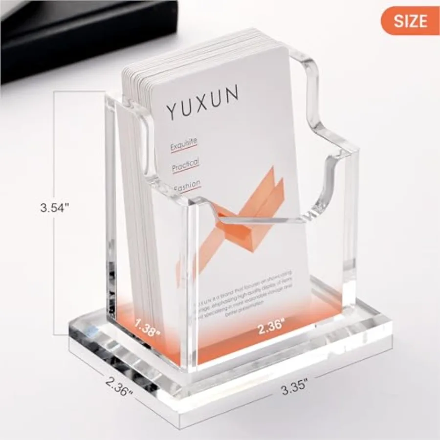 Acrylic Business Card Holder for Desk Vertical Business Card Holder 1 Tier 1 Slot, Business Card Organizer for Women Men, Clear