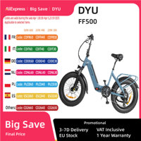 DYU FF500 E-bike Folding 500W Motor 48V14AH Lithium Battery City Riding Electric Bicycle Women's 20*4.0 Fat Tire Electric Bike