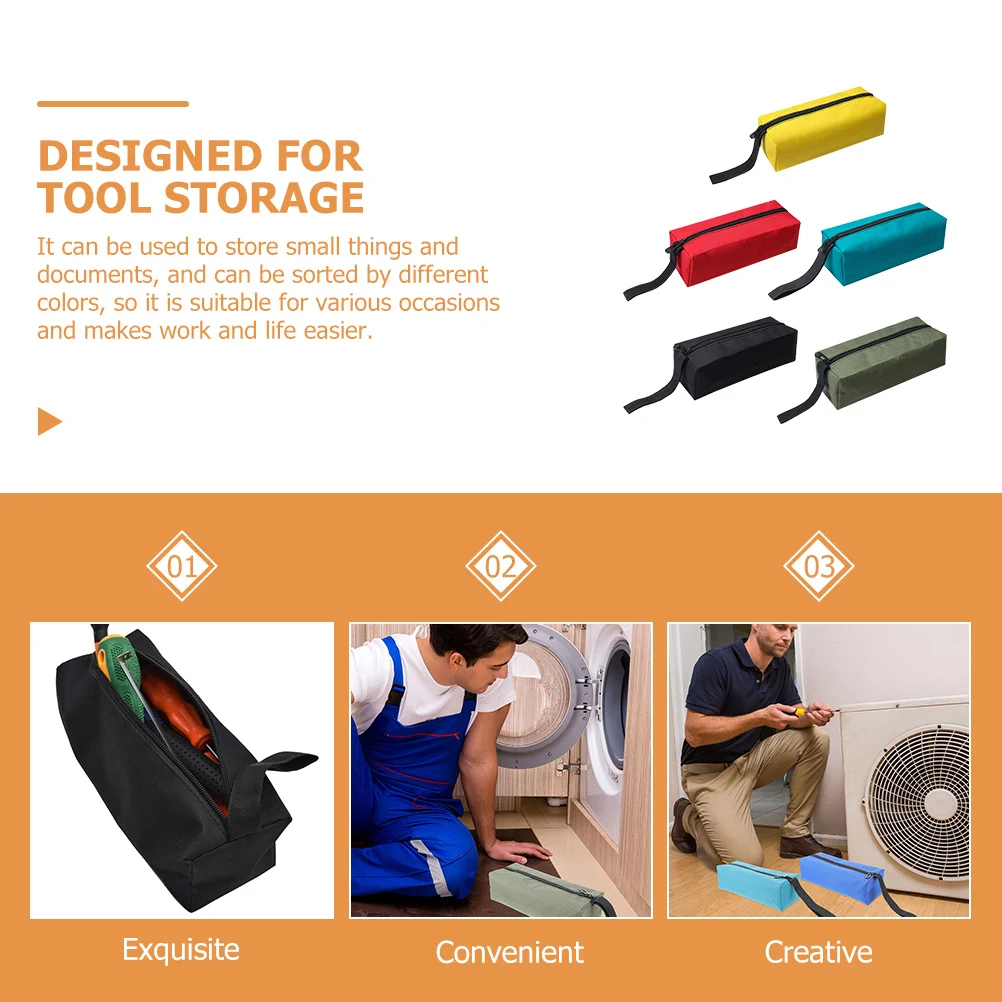 

5Pcs Small Waterproof Oxford Cloth Tool Bag Zipper Multi-Purpose Organizer for Storage Utility Heavy Duty Tool Pouches
