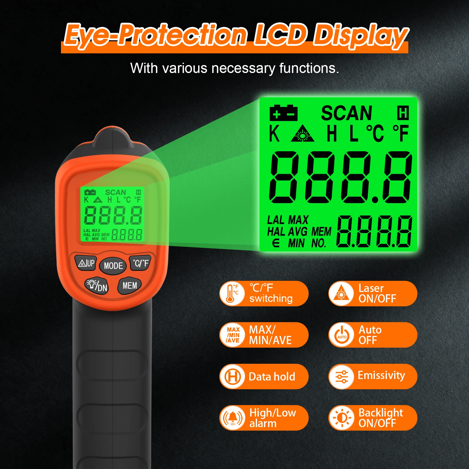Infrared Thermometer Laser Tem - Industrial Laser Thermometer Gun 评论和价格
