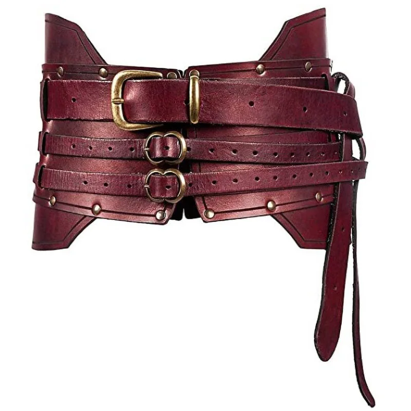 Cintura di armatura in pelle larga medievale Steampunk vita Costume accessorio donna uomo cavaliere vichingo cintura antica per Larp Cosplay