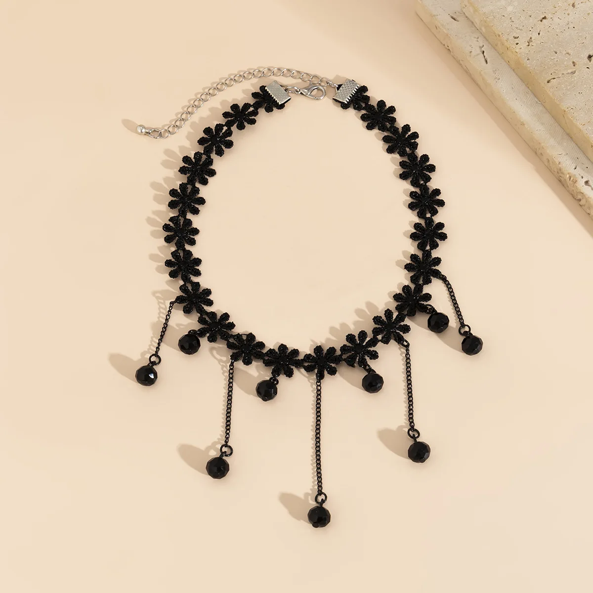 Gothic Dark Feng Shui Drop Tassel Necklace Lolita Lace Necklace Choker Jewelry Girl